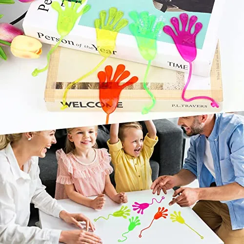 DERAYEE 30 Pezzi Mani Appiccicose,Sticky Hands Giocattoli,Colorati Manina Appiccicosa,Gadget Compleanno Regalo Feste per Bambini