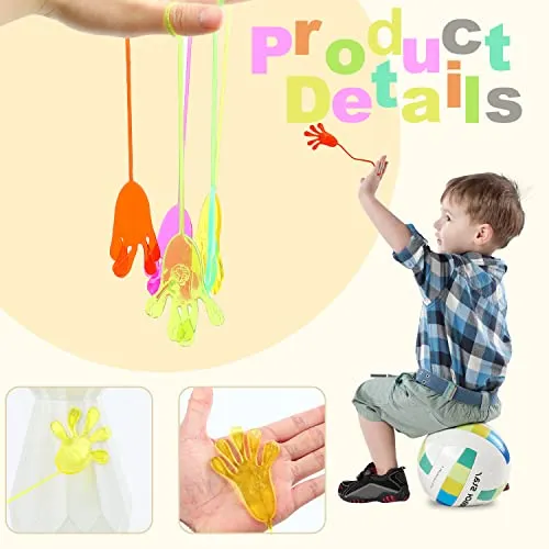 DERAYEE 30 Pezzi Mani Appiccicose,Sticky Hands Giocattoli,Colorati Manina Appiccicosa,Gadget Compleanno Regalo Feste per Bambini