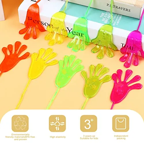 DERAYEE 30 Pezzi Mani Appiccicose,Sticky Hands Giocattoli,Colorati Manina Appiccicosa,Gadget Compleanno Regalo Feste per Bambini