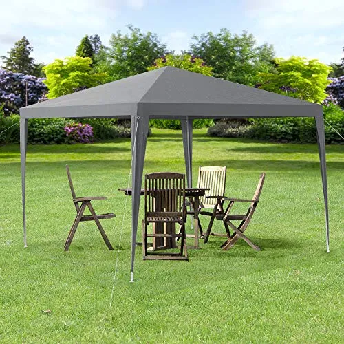 casa.pro] Gazebo da Giardino 300 x 300 x 255 cm Tenda da Giardino Struttura in Acciaio Pieghevole Impermeabile Grigio Scuro