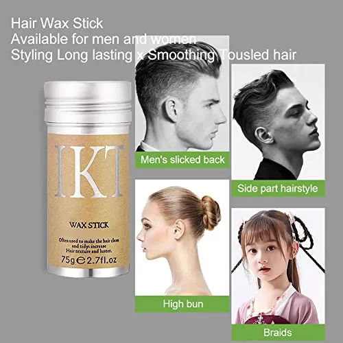 Bastone di cera per capelli, Stick per Finitura dei Capelli, Capelli Cera Stick, Stick cera per capelli professionale che modella i capelli spezzati gel acconciatura cera idratante per Unisex 75g