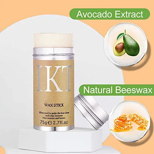 Bastone di cera per capelli, Stick per Finitura dei Capelli, Capelli Cera Stick, Stick cera per capelli professionale che modella i capelli spezzati gel acconciatura cera idratante per Unisex 75g