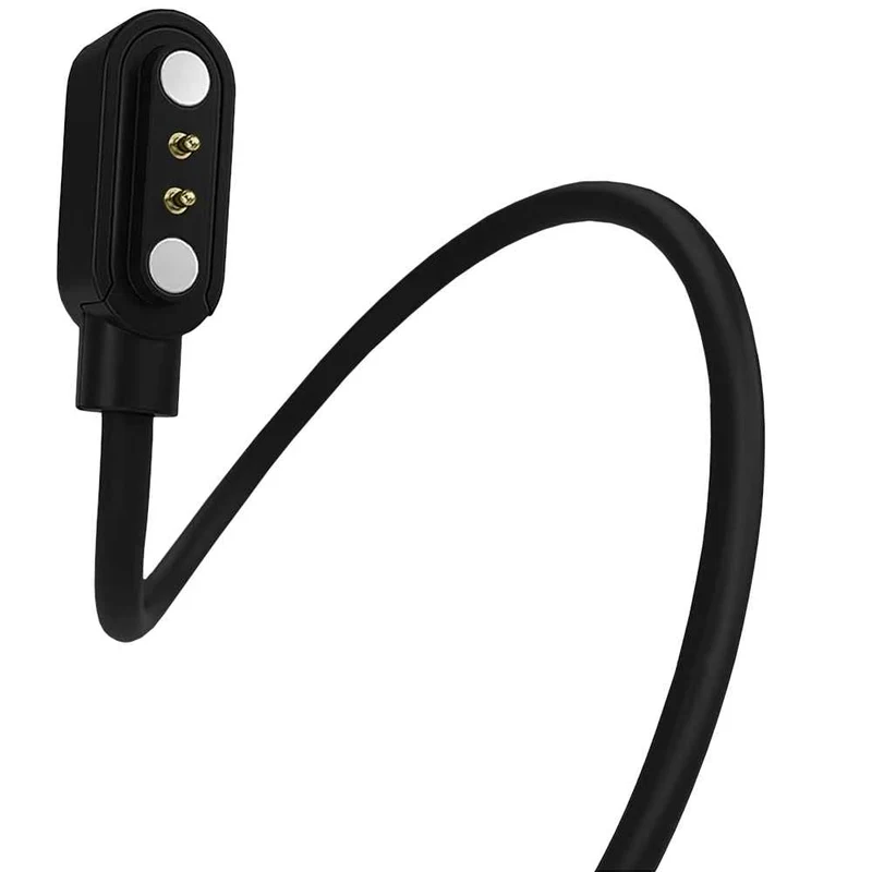 Cavo USB di Ricarica 2 Pin Compatibile con Smartwatch Xiaomi Haylou LS01/LS02 Nero Cable Carica Portatile Magnetico