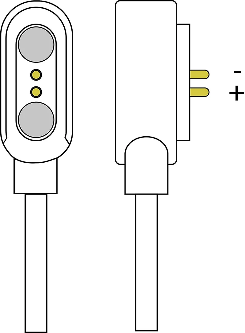 Cavo USB di Ricarica 2 Pin Compatibile con Smartwatch Xiaomi Haylou LS01/LS02 Nero Cable Carica Portatile Magnetico