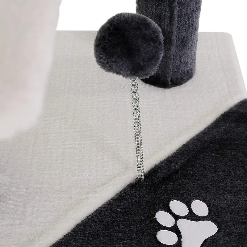 lionto Tiragraffi per Gatto Albero Tiragraffi Gatto Gioco Giocattolo Gatti Altezza 112 cm, Grigio/Bianco