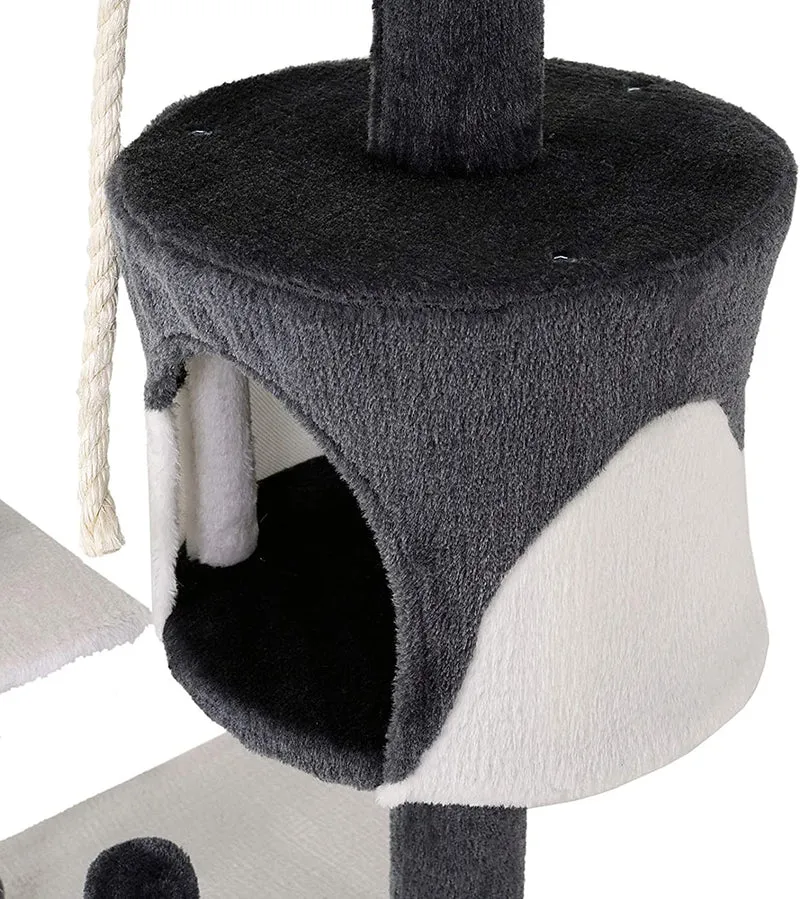 lionto Tiragraffi per Gatto Albero Tiragraffi Gatto Gioco Giocattolo Gatti Altezza 112 cm, Grigio/Bianco