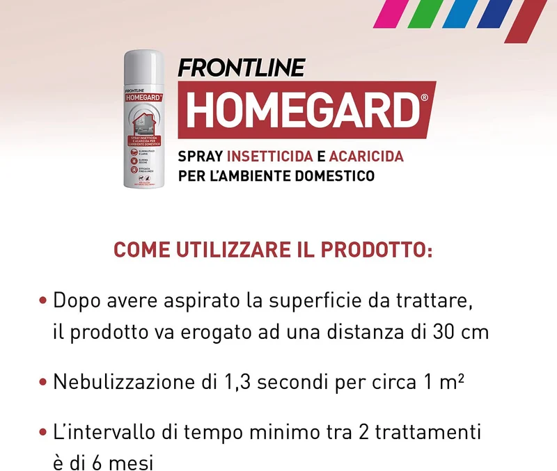 Frontline Homegard Spray Insetticida Confezione da 3 pezzi, Antipulci per Ambienti ad Azione Rapida, Protegge Mobili e Tessili di Casa, Elimina Pulci, Zecche, Uova e Larve fino a 6 Mesi, 3 per 250 ml