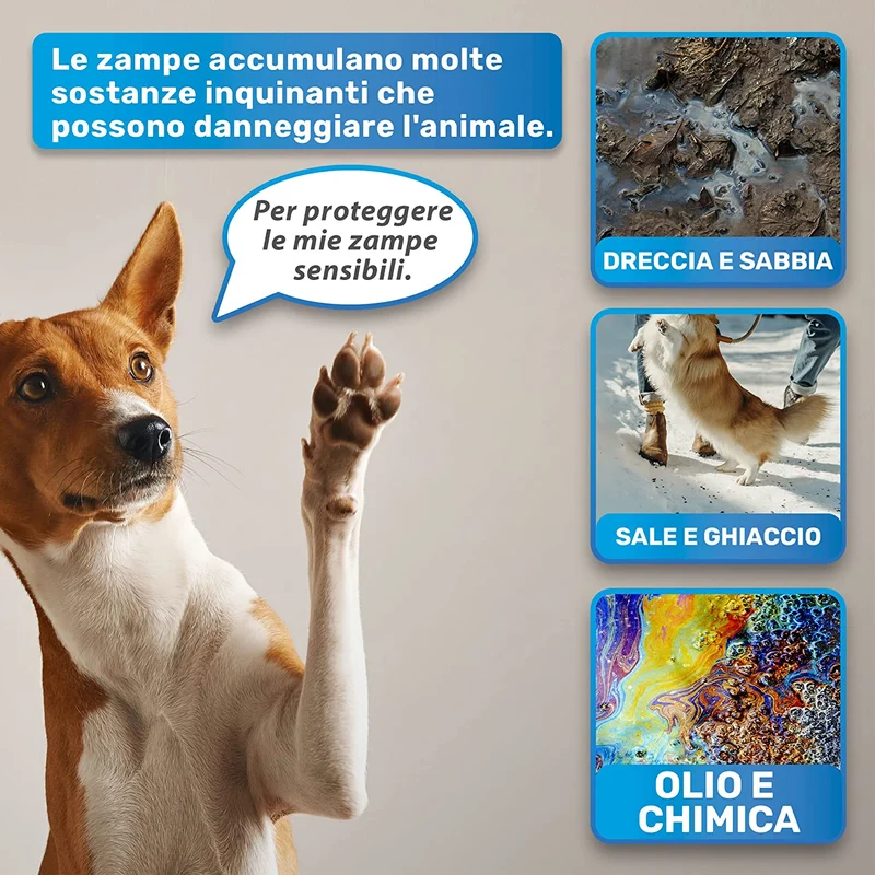 BluePet® Detergente per Zampe per Cani | Rimuove Sporco e sporcizia dalle Zampe del Cane | incl. Asciugamano in Microfibra (per Grandi Zampe)