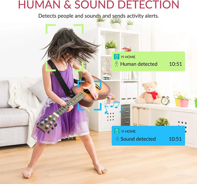 YI Dome Guard Telecamera da Interno 1080p, Videocamera Sorveglianza Wifi 360 gradi, Rilevamento di Movimento, Audio Bidirezionale, Visione Notturna a infrarossi, App per iOS/Android/Windows