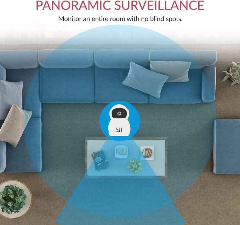 YI Dome Guard Telecamera da Interno 1080p, Videocamera Sorveglianza Wifi 360 gradi, Rilevamento di Movimento, Audio Bidirezionale, Visione Notturna a infrarossi, App per iOS/Android/Windows