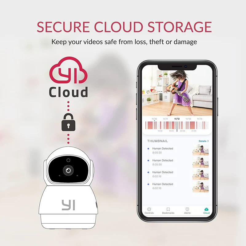 YI Dome Guard Telecamera da Interno 1080p, Videocamera Sorveglianza Wifi 360 gradi, Rilevamento di Movimento, Audio Bidirezionale, Visione Notturna a infrarossi, App per iOS/Android/Windows