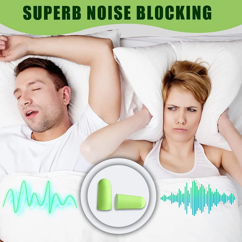 AiQInu Tappi Orecchie dormire, 60 Paia Tappi per le Orecchie 38dB SNR più alto,Super Morbido Tappi per Orecchie Antirumore, per Protezione Dell'udito, Russare