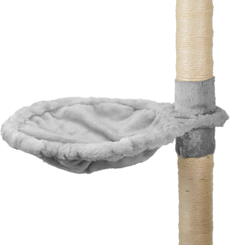 Tiragraffi Gatto albero 138cm con Cuccia per Gatti Albero Parco giochi gioco tira graffi per Gatto colore Grigio - AQPET