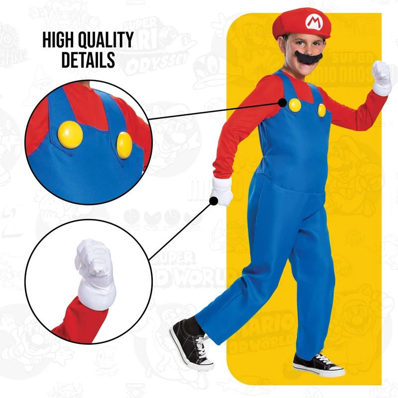 Super Mario Bros DISK10772K Deluxe Super Costume Bambini Nintendo, Medium