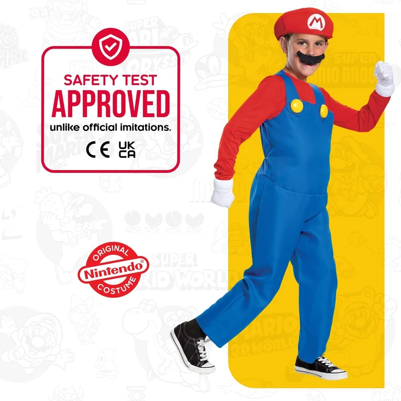 Super Mario Bros DISK10772K Deluxe Super Costume Bambini Nintendo, Medium