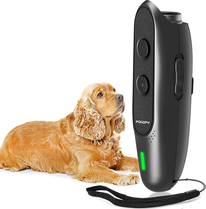 POIIOPY Antiabbaio Ultrasuoni per Cani, Dispositivo di Controllo dell'abbaio a ultrasuoni a frequenza variabile, Ricarica USB 2 in 1 per Il Controllo dell'abbaio, Nessuna Scossa elettrica