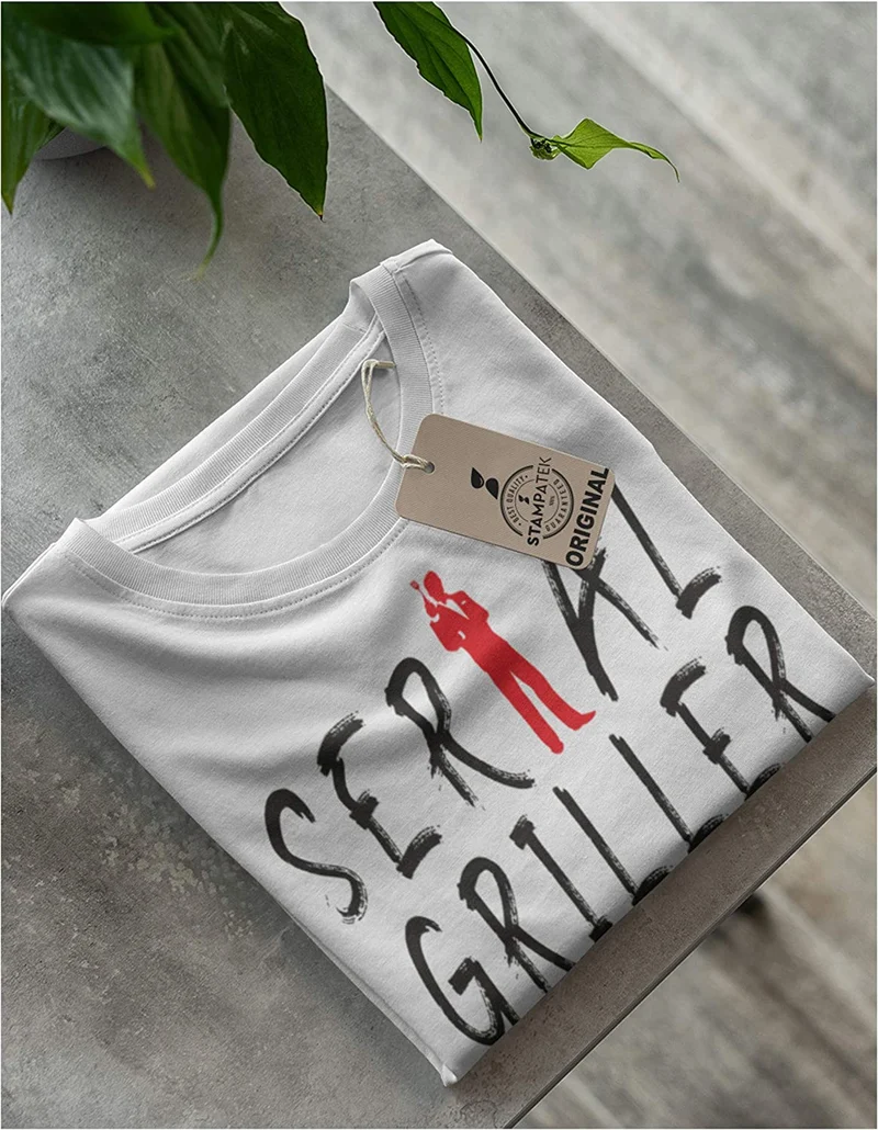 STAMPATEK Maglietta Serial Griller T-Shirt Barbecue Grigliata Idea Regalo Maglia Uomo Divertente Manica Corta con Scritte