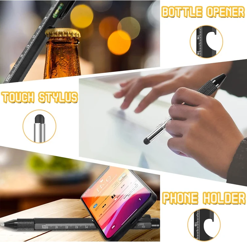Maqhpu Regalo Uomo, Regali Natale Uomo, Penna Regalo Multifunzione 9 in 1, Regali Natale Originali, Gadget Utili Idee Regalo Natale Uomo, Regali di Natale per Lui/Papà, Regalo Uomo Compleanno