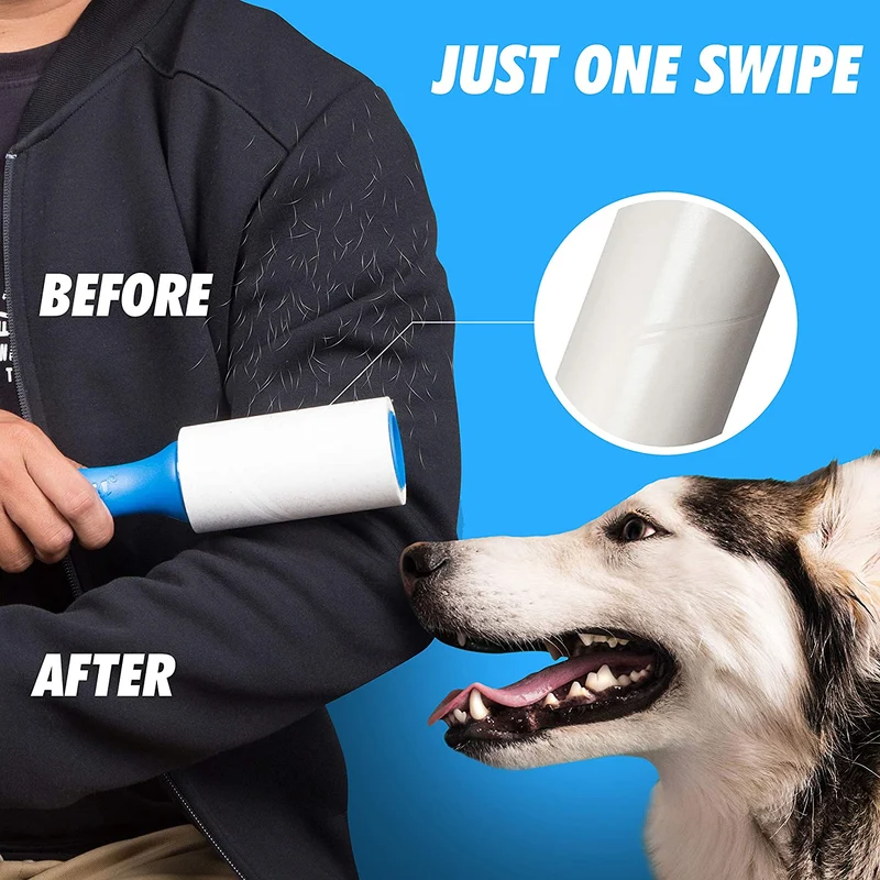 PetLovers Rullo stick mega value extra appiccicoso Set 450 fogli per rimozione peli di animali domestici, rimozione di lanugine per cani e gatti 5 pezzi