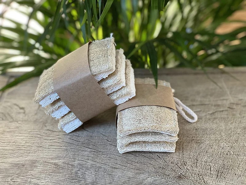 Luffa - Spugna da cucina sostenibile [set da 3 pezzi] – 100% biodegradabile, ecologica, lavabile, senza plastica