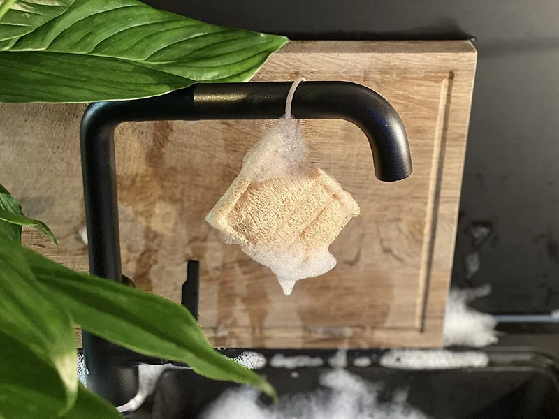 Luffa - Spugna da cucina sostenibile [set da 3 pezzi] – 100% biodegradabile, ecologica, lavabile, senza plastica