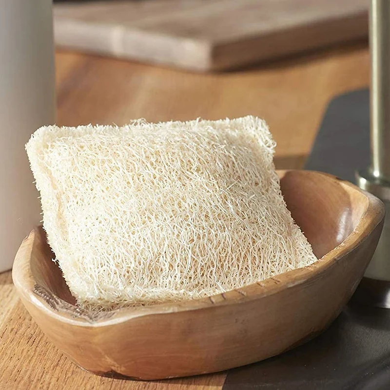 Spugna Cucina Naturale Organic Loofah esfoliante in Spugna di luffa,Natural Sponge da Cucina Eco,Spugna Scrubber Spazzola di Luffa，100% Organic, biodegradabile ed Ecologico