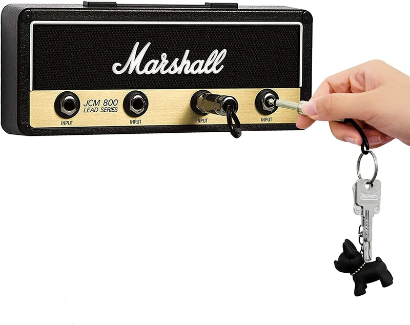 WQU Portachiavi Marshall Jack II 2.0 JCM800, portachiavi a tema chitarra, con ganci, montaggio a parete