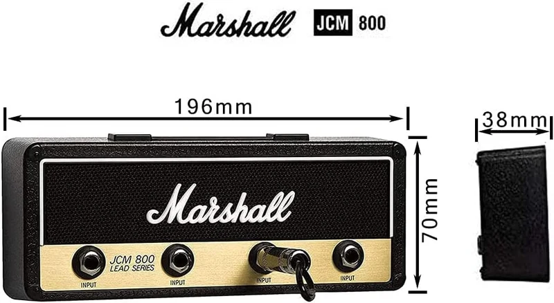WQU Portachiavi Marshall Jack II 2.0 JCM800, portachiavi a tema chitarra, con ganci, montaggio a parete