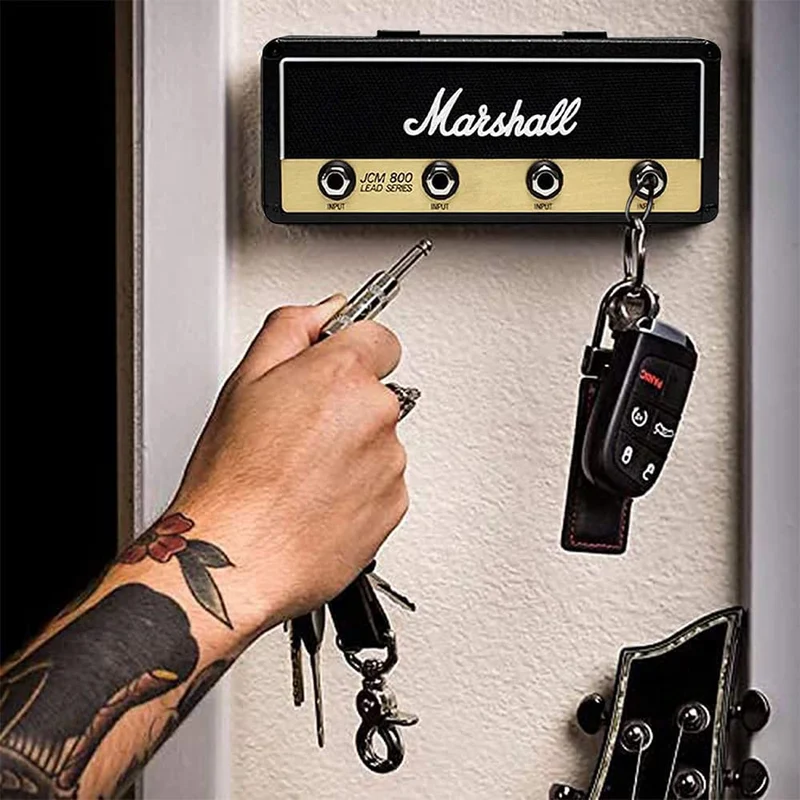 WQU Portachiavi Marshall Jack II 2.0 JCM800, portachiavi a tema chitarra, con ganci, montaggio a parete