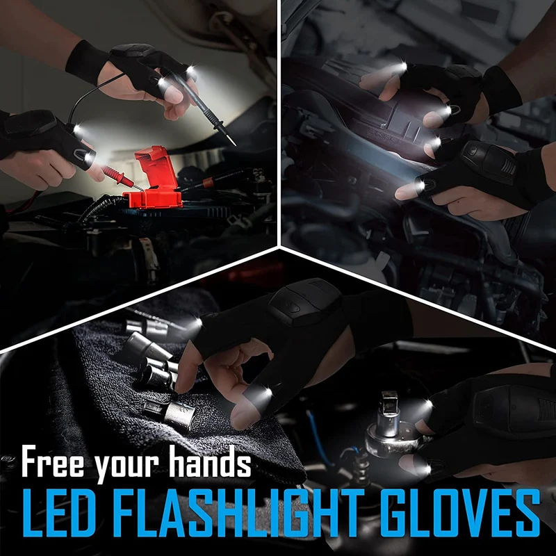 KEZKALS Regalo Uomo Natale, Regalo Uomo Guanto Torcia A LED, Regali Natale Originali Uomo, Idee Regalo Uomo Originale, Idee Regalo Uomo Compleanno, Regali per Papà Natale, Regali per lui Natale
