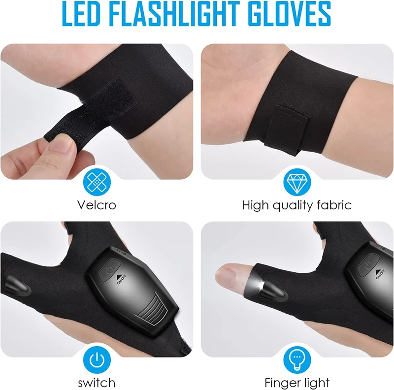 KEZKALS Regalo Uomo Natale, Regalo Uomo Guanto Torcia A LED, Regali Natale Originali Uomo, Idee Regalo Uomo Originale, Idee Regalo Uomo Compleanno, Regali per Papà Natale, Regali per lui Natale