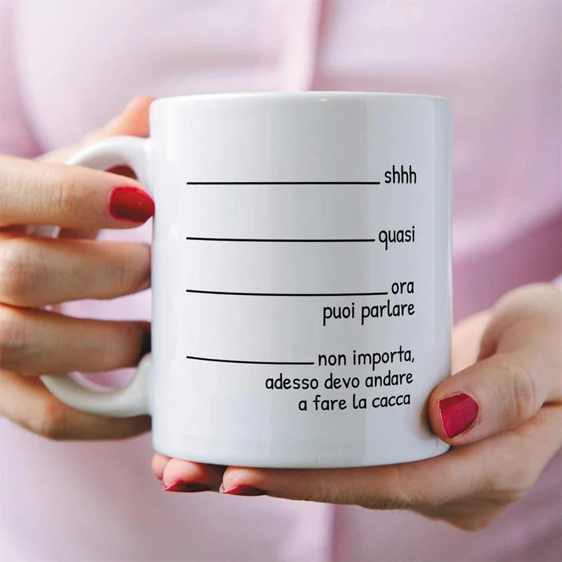 MUGFFINS Tazza Divertenti"Quasi Adesso devo andare a fare la cacca" - Idee Regali Originali et Divertenti per Uomo e Donna - per lui/per lei. Cera