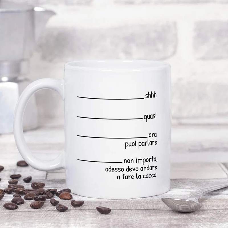 MUGFFINS Tazza Divertenti"Quasi Adesso devo andare a fare la cacca" - Idee Regali Originali et Divertenti per Uomo e Donna - per lui/per lei. Cera