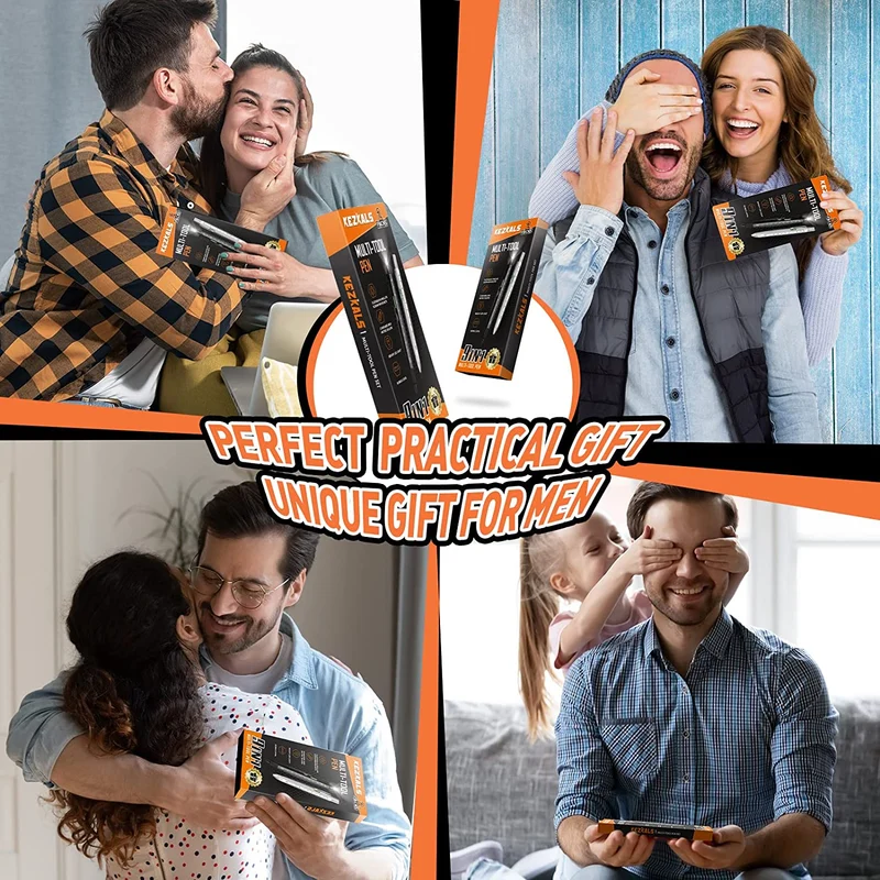 KEZKALS Penna Multifunzione 9 IN 1 Regalo Uomo, Regali Natale Uomo Originali, Idee Regalo Uomo Natale Originale, Idee Regalo Uomo Compleanno, Regali per Papà, Regali per Lui, Idee Regalo San Valentino