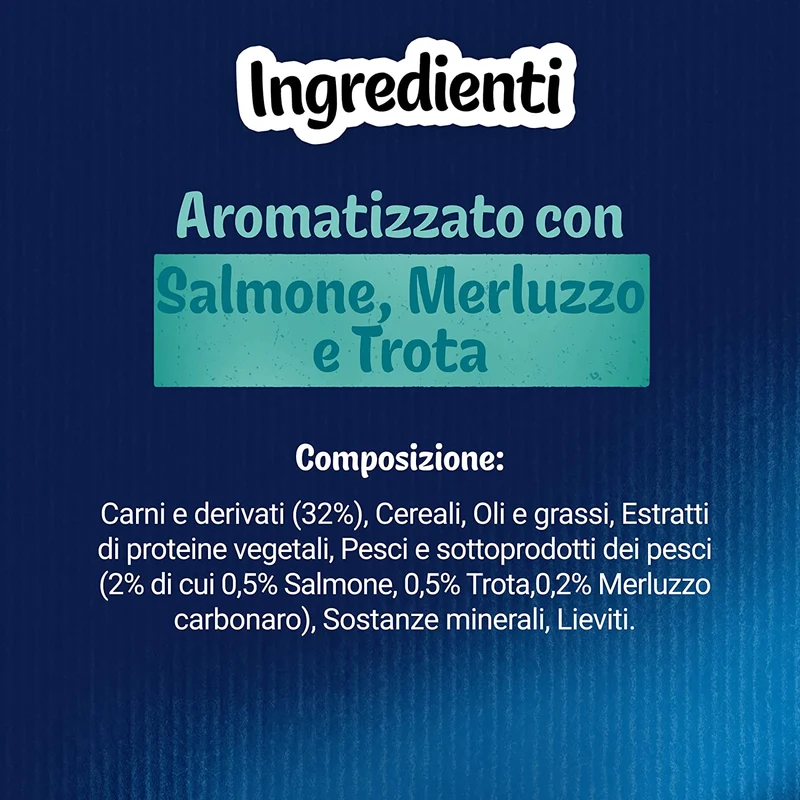 Purina Felix Party Mix Snack Gatto Ocean Mix con Salmone, Merluzzo e Trota, 8 Confezioni da 60 g