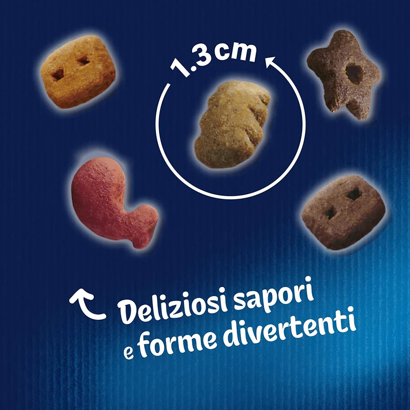 Purina Felix Party Mix Snack Gatto Ocean Mix con Salmone, Merluzzo e Trota, 8 Confezioni da 60 g