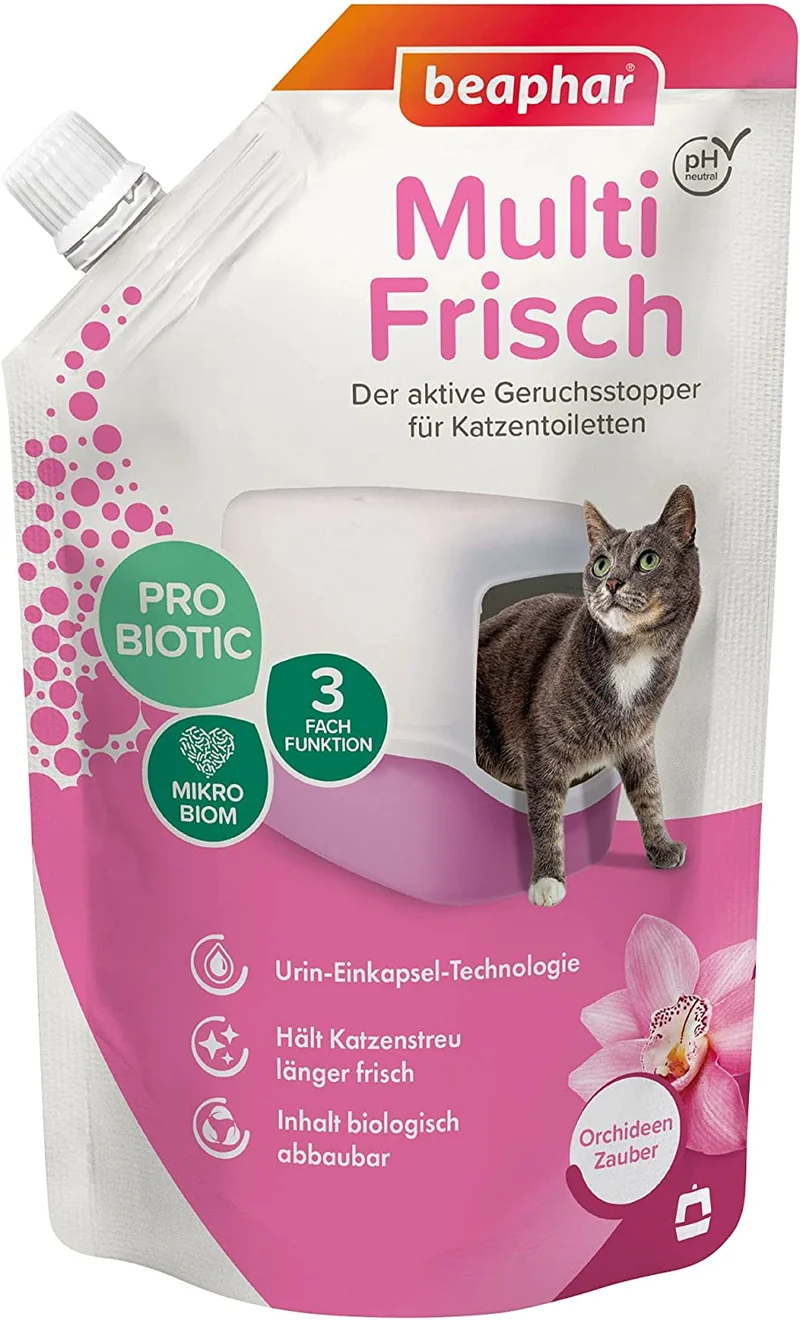 Beaphar, neutralizzatore di odori di Gatti “Multi Fresh, per Una ventata d’Aria Fresca”, prolunga la Durata della lettiera per Gatti, Profumo di Aria Fresca, 400 g