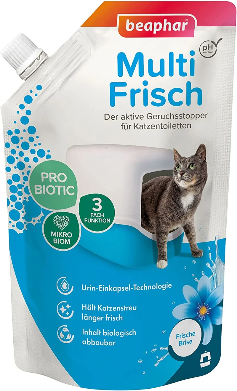 Beaphar, neutralizzatore di odori di Gatti “Multi Fresh, per Una ventata d’Aria Fresca”, prolunga la Durata della lettiera per Gatti, Profumo di Aria Fresca, 400 g