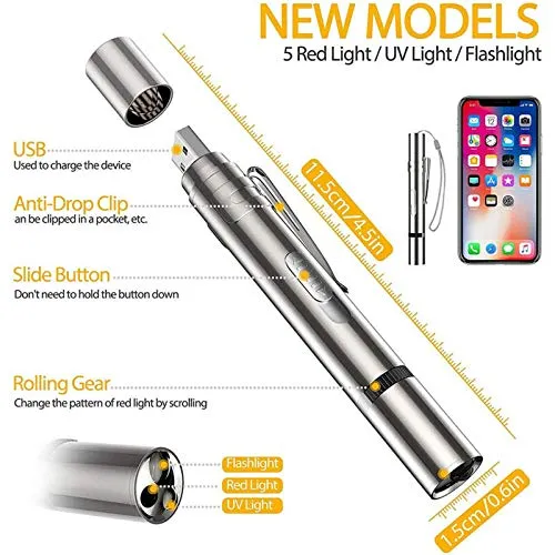 Juguetes para Gatos LED Juguetes interactivos para Gatos ,USB recargable 4 en1 Multimode 5 Patrone Herramienta de entrenamiento para Gato Perro Cazador