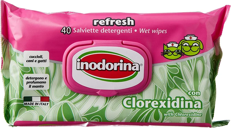 Inodorina PET100106 salviette aggiorna clorhexidina, 40 unità