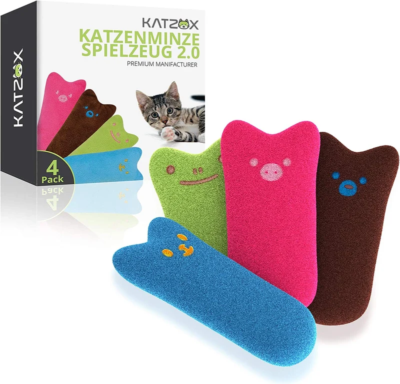 KATZOX© Cuscini per gatti - Design migliorato 2021 I Cuscini all’erba gatta I Accessorio per gatti I Cuscini per gatti resistenti a morsi e graffi I Cuscini con erba gatta I Gioco per gatti