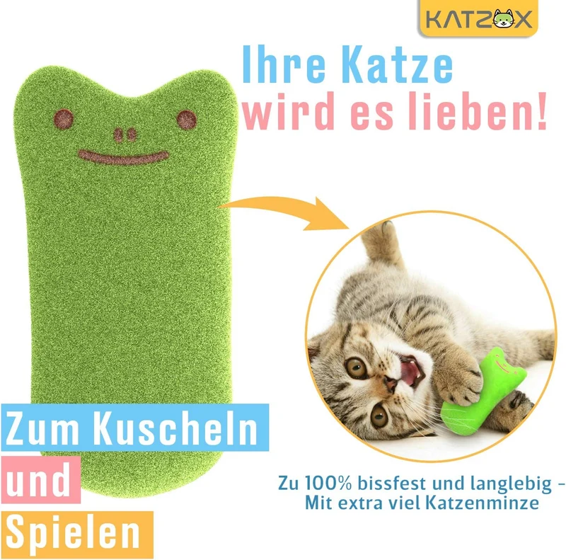 KATZOX© Cuscini per gatti - Design migliorato 2021 I Cuscini all’erba gatta I Accessorio per gatti I Cuscini per gatti resistenti a morsi e graffi I Cuscini con erba gatta I Gioco per gatti