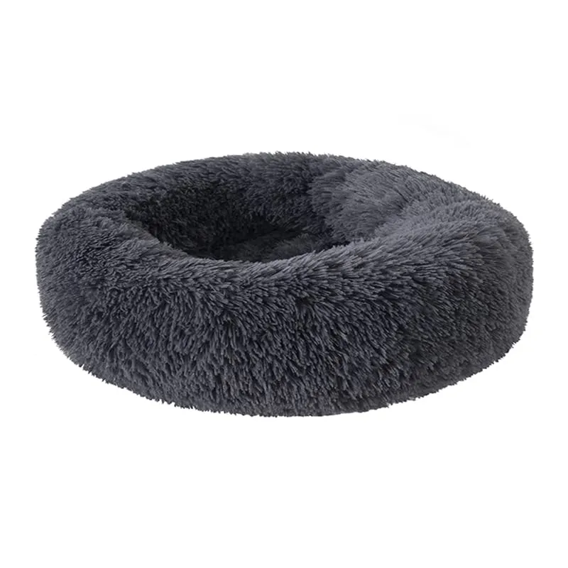 Cuccia per Gatti Cuccia Gatto Letto per Cani Rotondo Ciambella Morbido Peluche Tondo per Animali Domestici Gatto Morbido Lettino (Grigio scuro 40CM) per animali da 3 kg