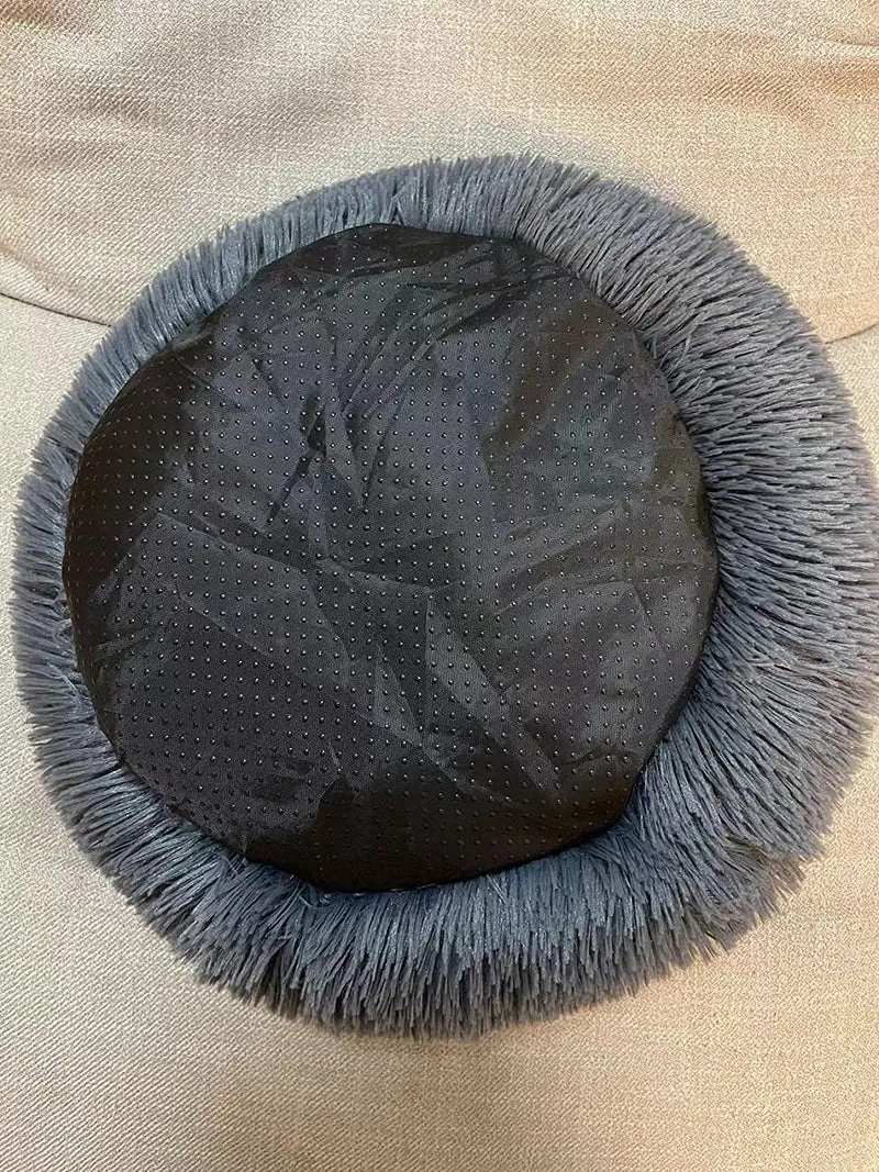 Cuccia per Gatti Cuccia Gatto Letto per Cani Rotondo Ciambella Morbido Peluche Tondo per Animali Domestici Gatto Morbido Lettino (Grigio scuro 40CM) per animali da 3 kg