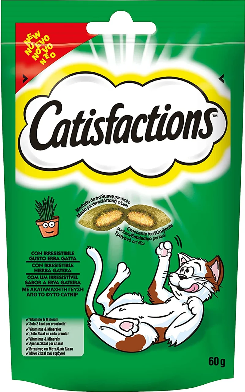 Catisfactions Snack per Gatto, Gustoso Pollo, 6 Confezioni da 60 g