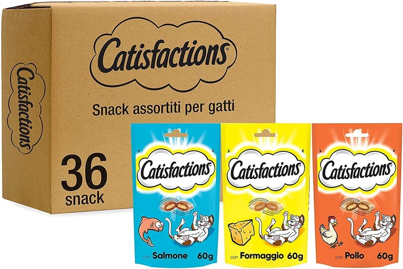 Catisfactions Snack per Gatto, Gustoso Pollo, 6 Confezioni da 60 g
