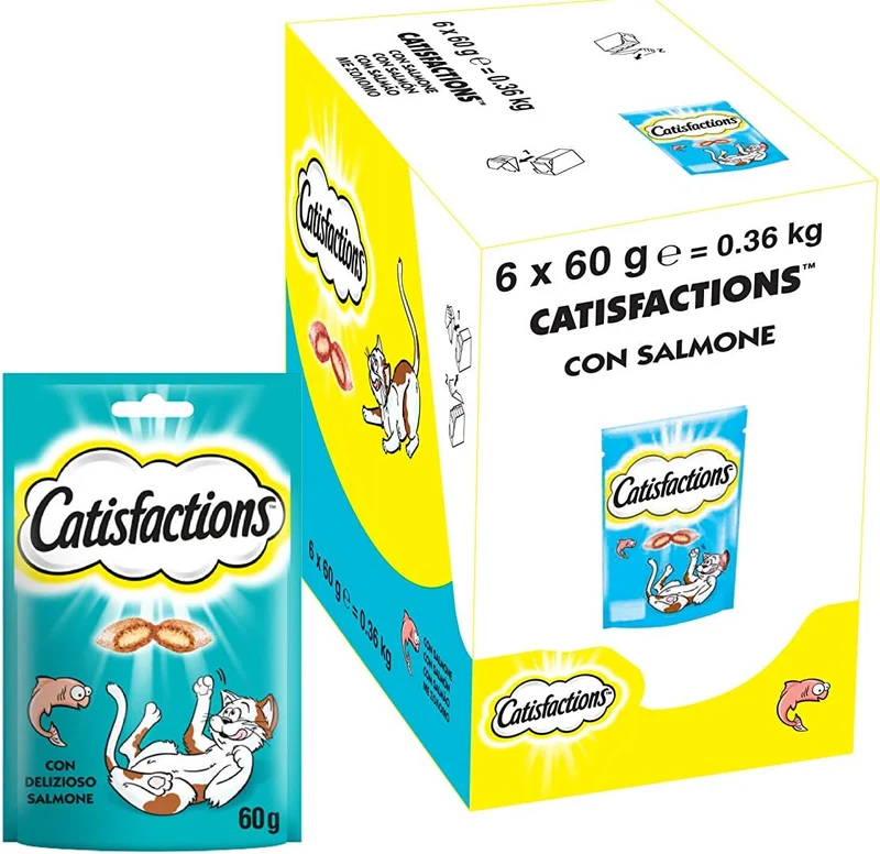 Catisfactions Snack per Gatto, Gustoso Pollo, 6 Confezioni da 60 g