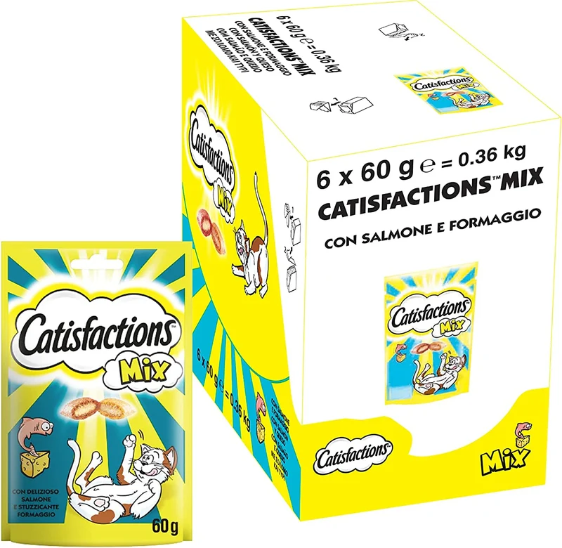 Catisfactions Snack per Gatto, Gustoso Pollo, 6 Confezioni da 60 g