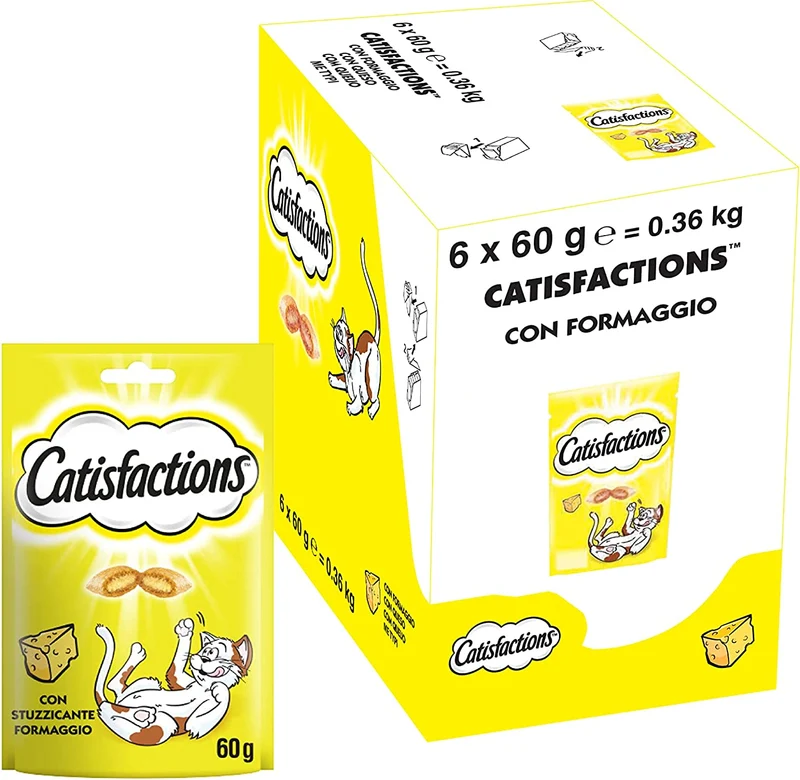 Catisfactions Snack per Gatto, Gustoso Pollo, 6 Confezioni da 60 g
