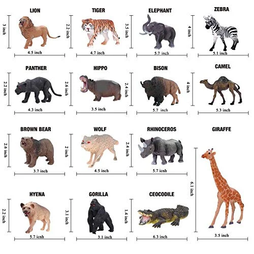 giocattoli animali Set di giochi di Giocattoli educativi selvaggi di giungla di plastica con game pad Leone Tigre Regalo di preferenza per feste per 3 4 5 6 7 Ragazzi, ragazze, bambini